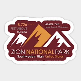 Zion National Park Sticker